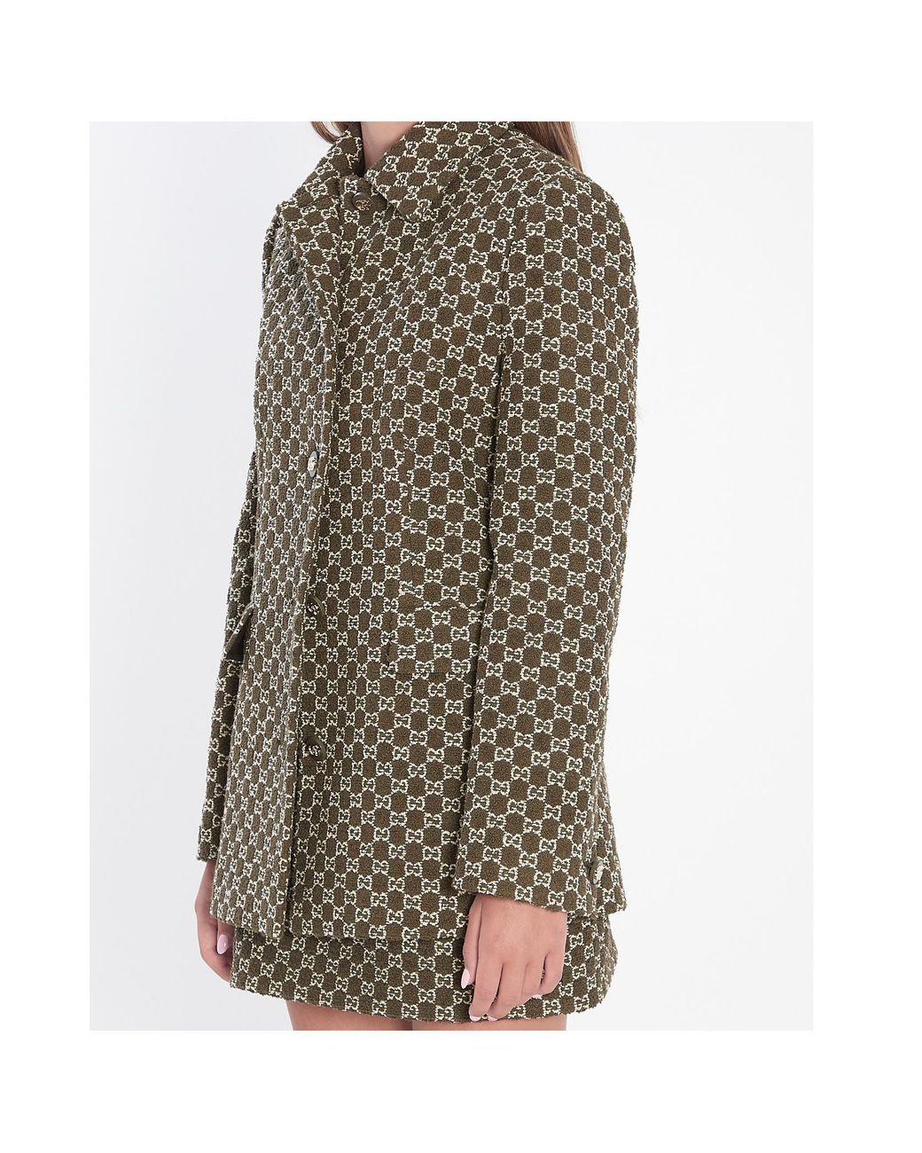 Gucci Green Gg Bouclé Cotton Jacket