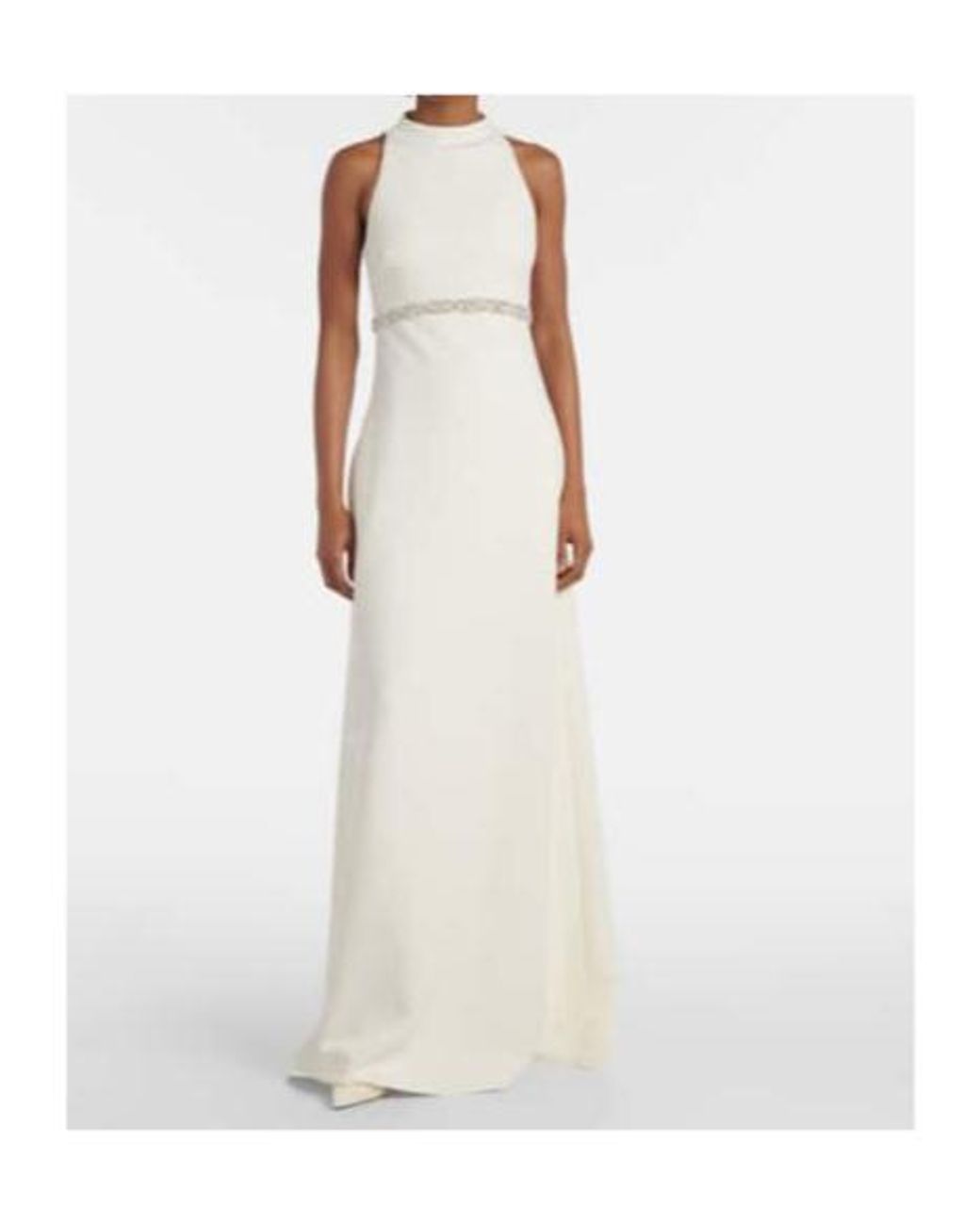 Safiyaa White Joules Embellished Gown