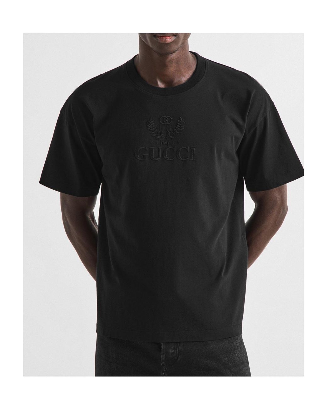 Gucci Black Crew Neck Short-Sleeve Tee for men