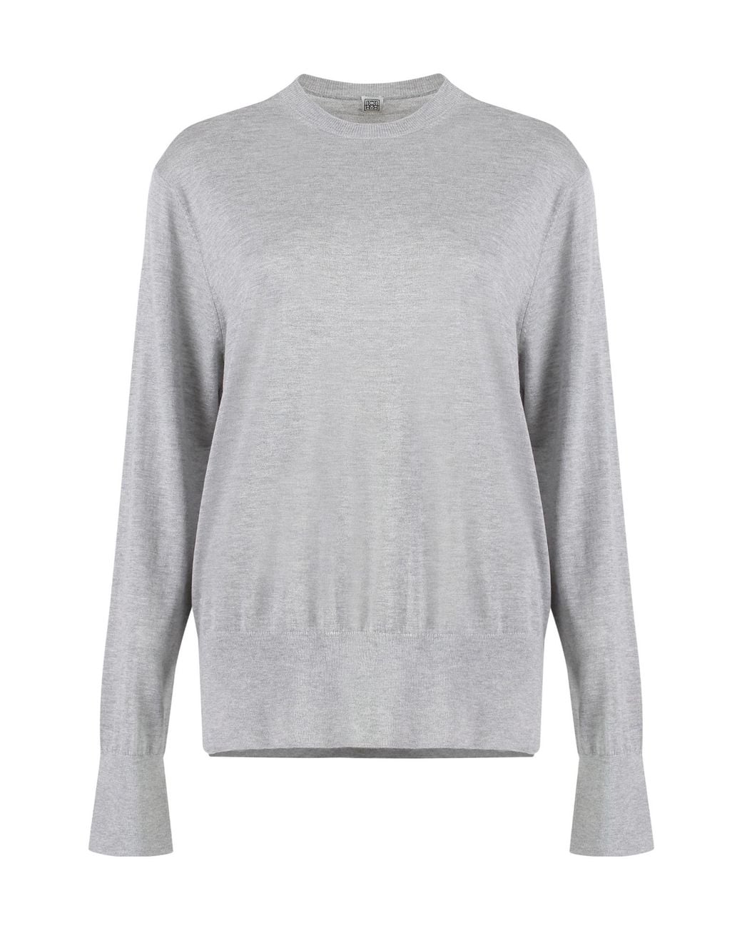 Totême Gray Totême Ribbed Crewneck Sweater