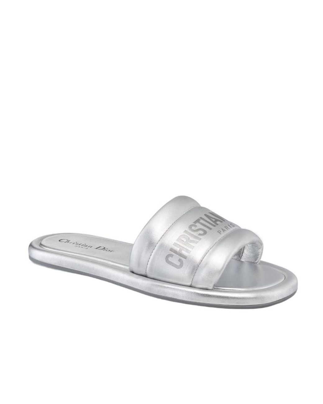 Dior White Every-D Flat Sandals