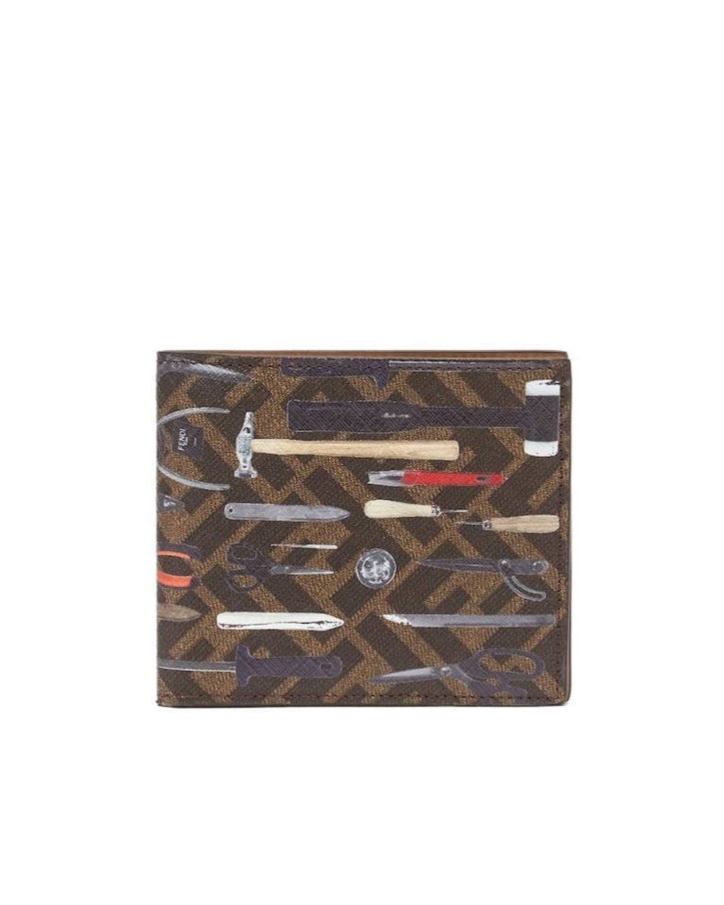 Fendi Multicolor Graphic Printed Bi-Fold Wallet for men