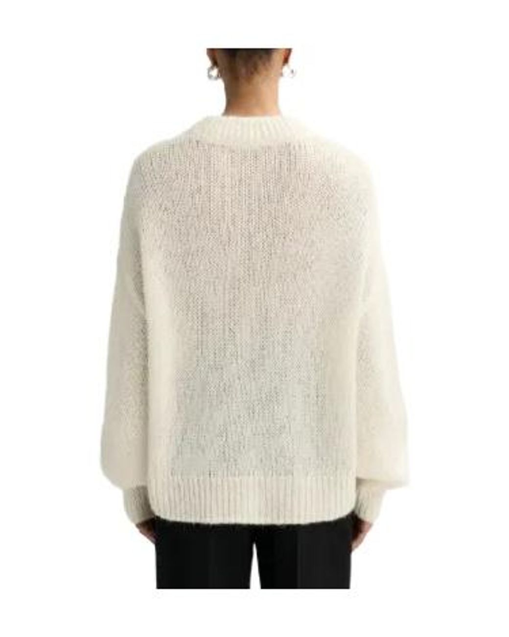 Soft Goat White Round-Neck Knitted Jumper