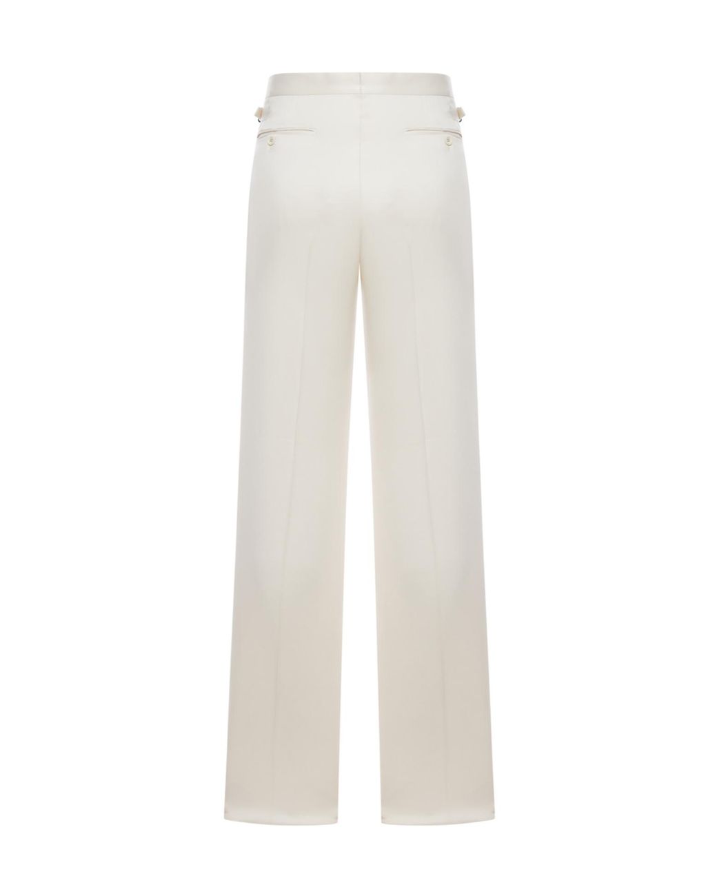 Tom Ford White Pleated Wide Leg Pants for men