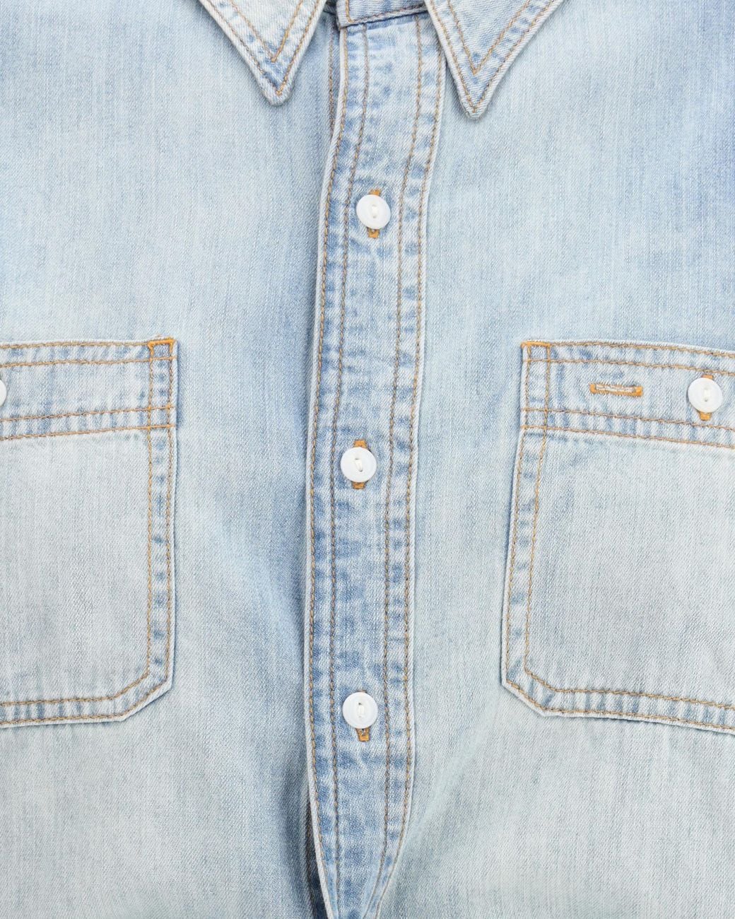 R13 Blue Wrap Denim Shirt