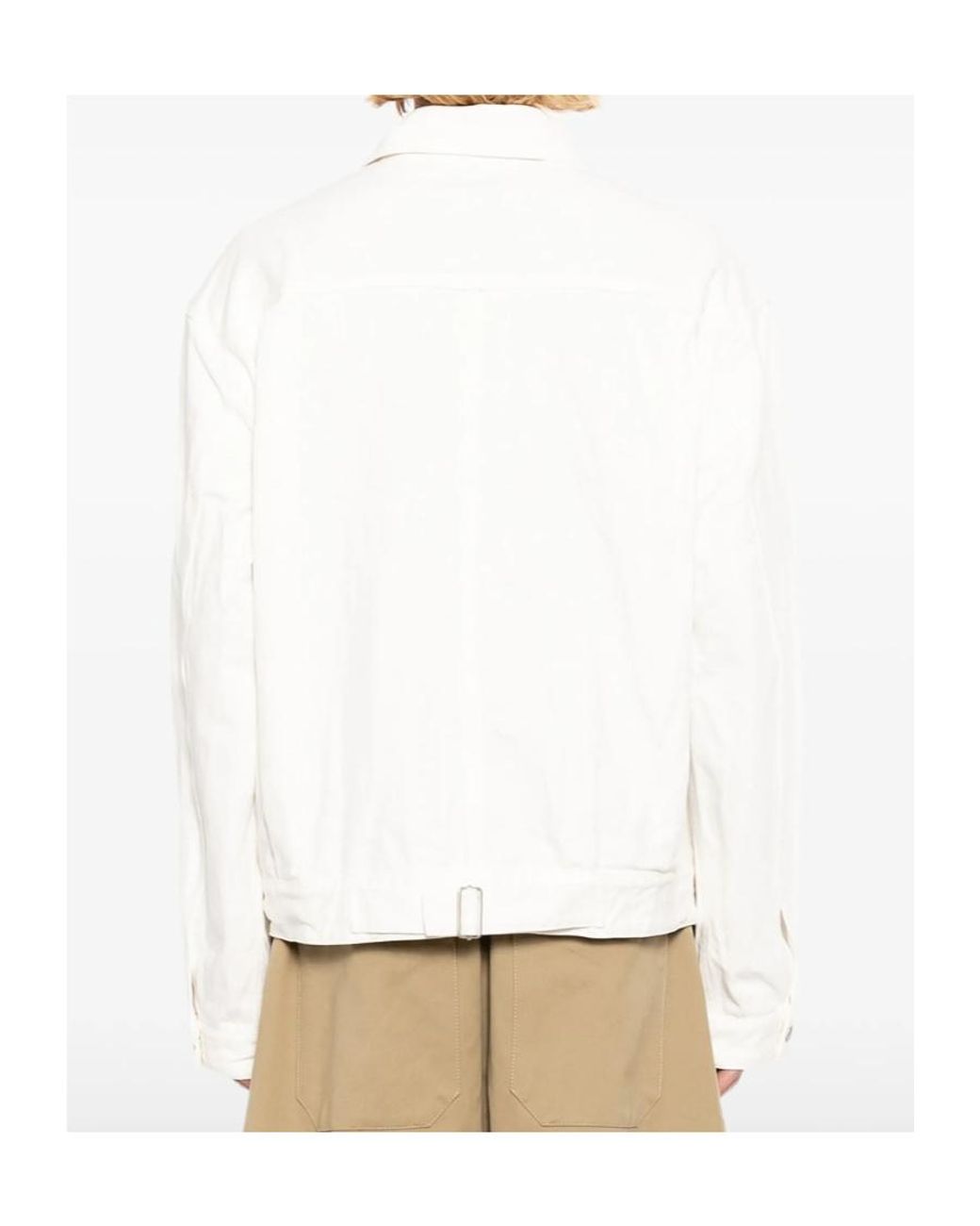 Studio Nicholson White Button-Up Denim Jacket for men