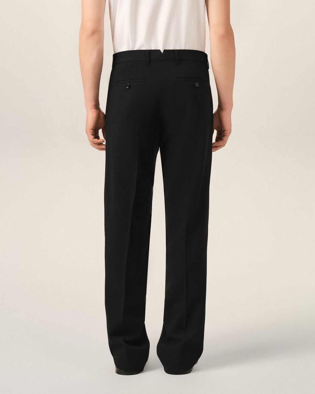 AMI Black Straight Leg Trousers for men