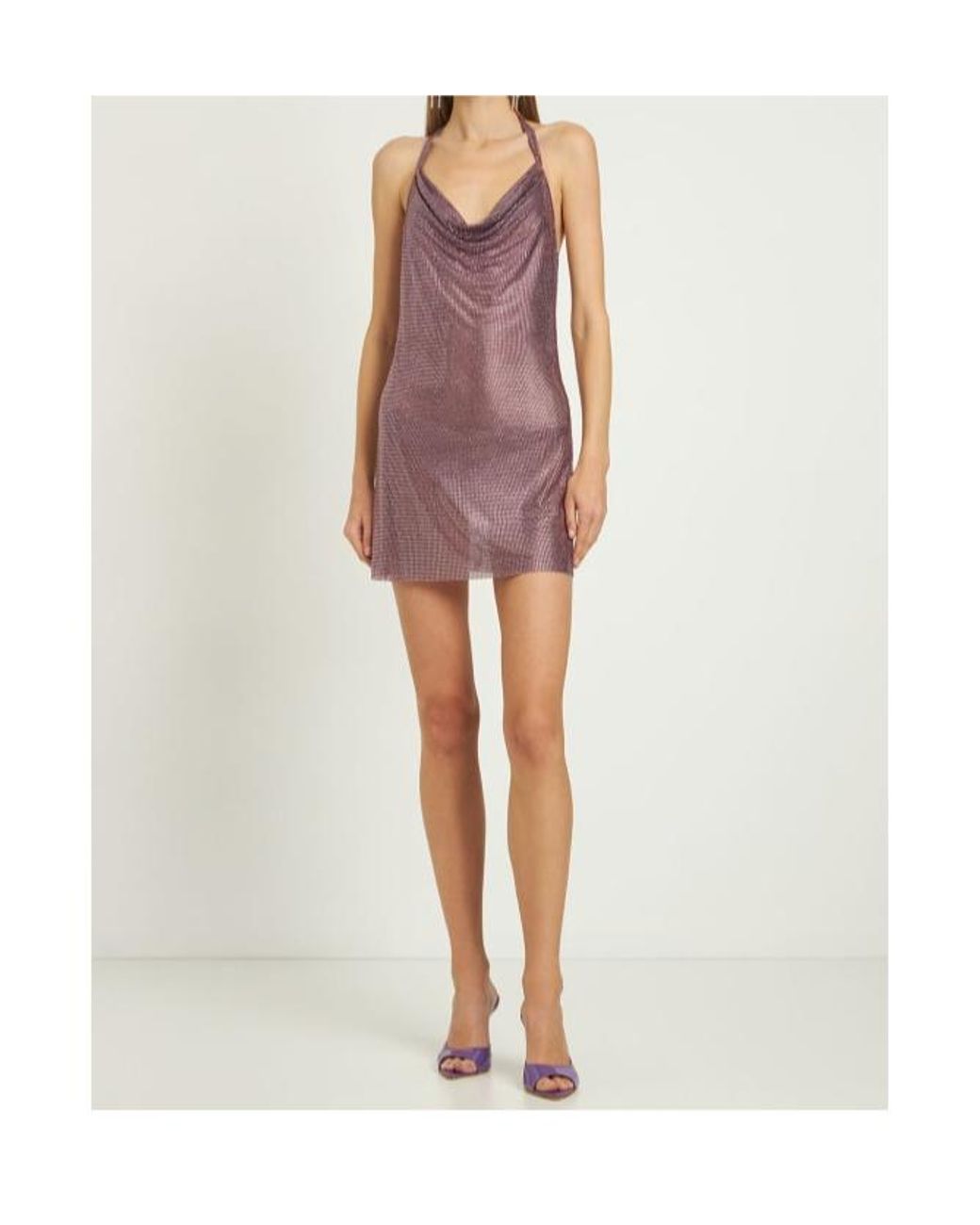 GIUSEPPE DI MORABITO Purple Embellished Net Mini Dress