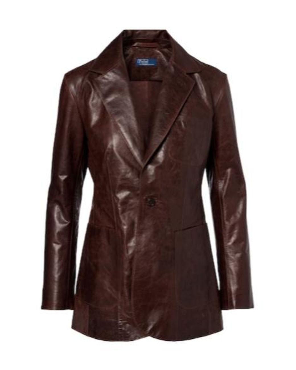 Polo Ralph Lauren Brown Minimal Casual Leather Jacket