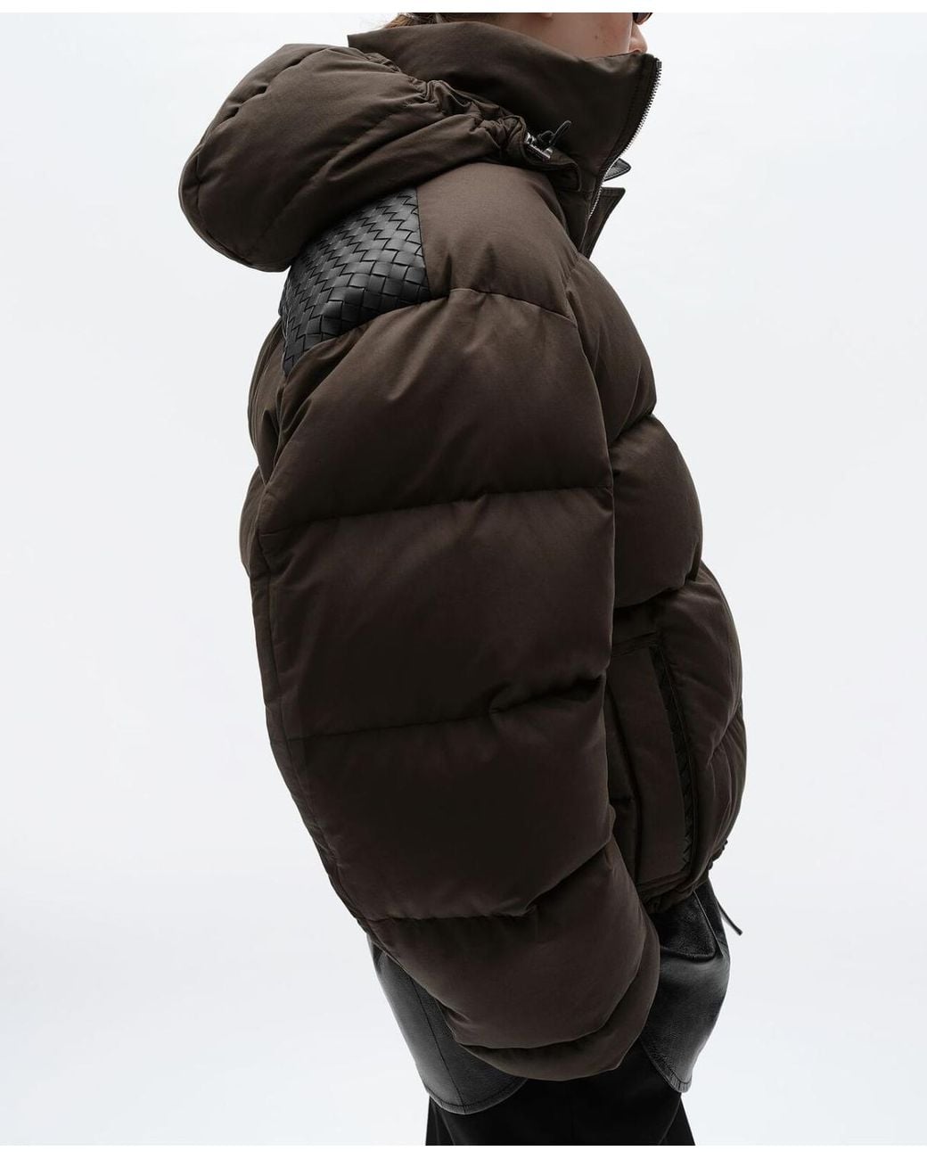 Bottega Veneta Black Quilted Cotton Jacket With Intrecciato Detailing