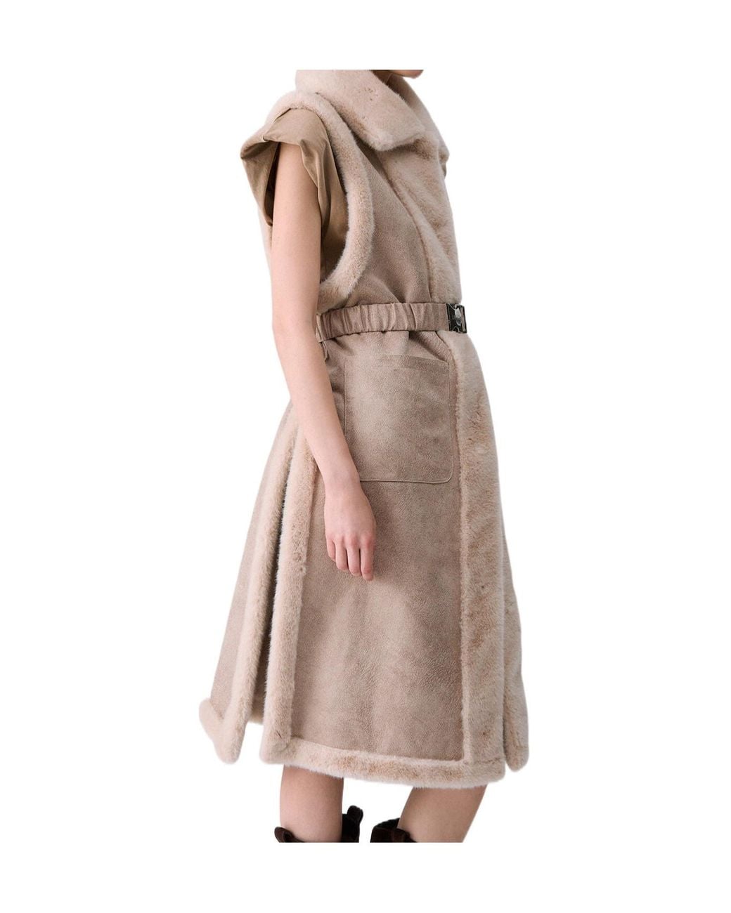 Liu Jo Natural Faux Shearlingvest