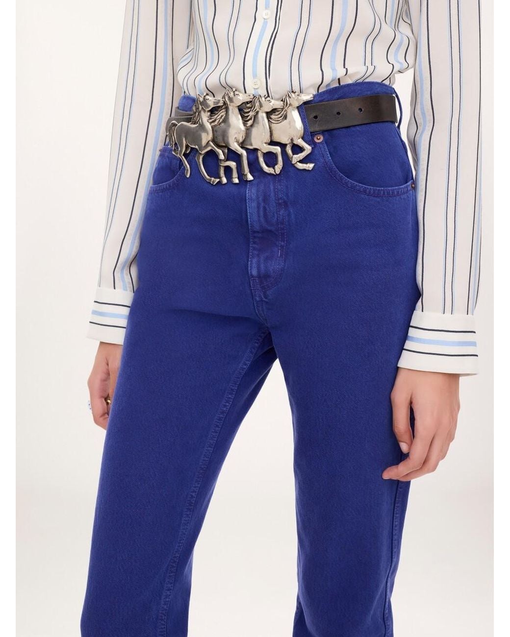 Chloé Blue Chloé High-Rise Straight Jeans