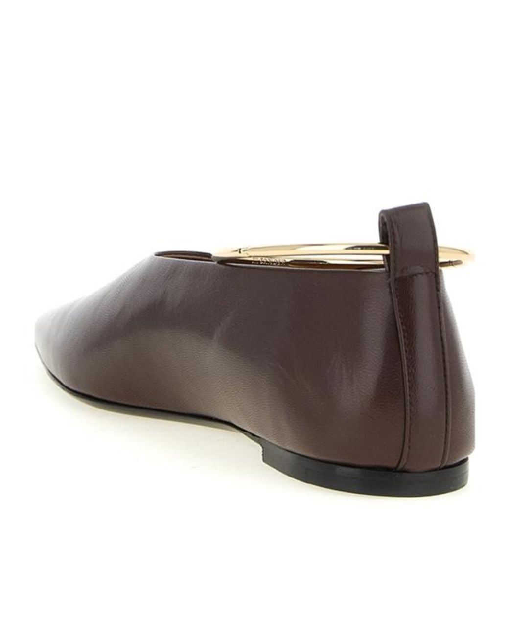 Jil Sander Brown Ring Anklet Ballet Flats