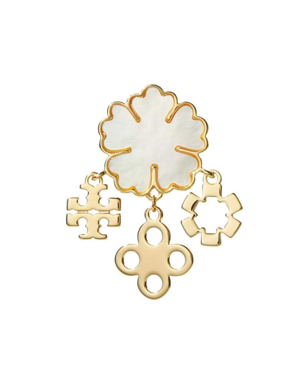 Tory Burch Metallic Kira Clover Earrings