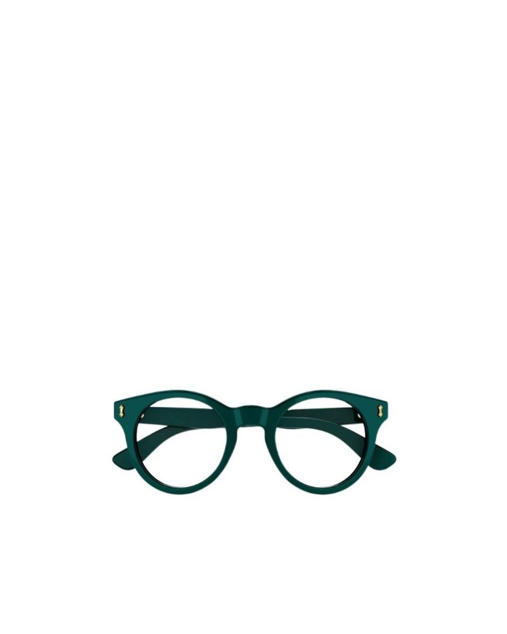 Gucci Green Eyewear Panthos Frame Glasses for men