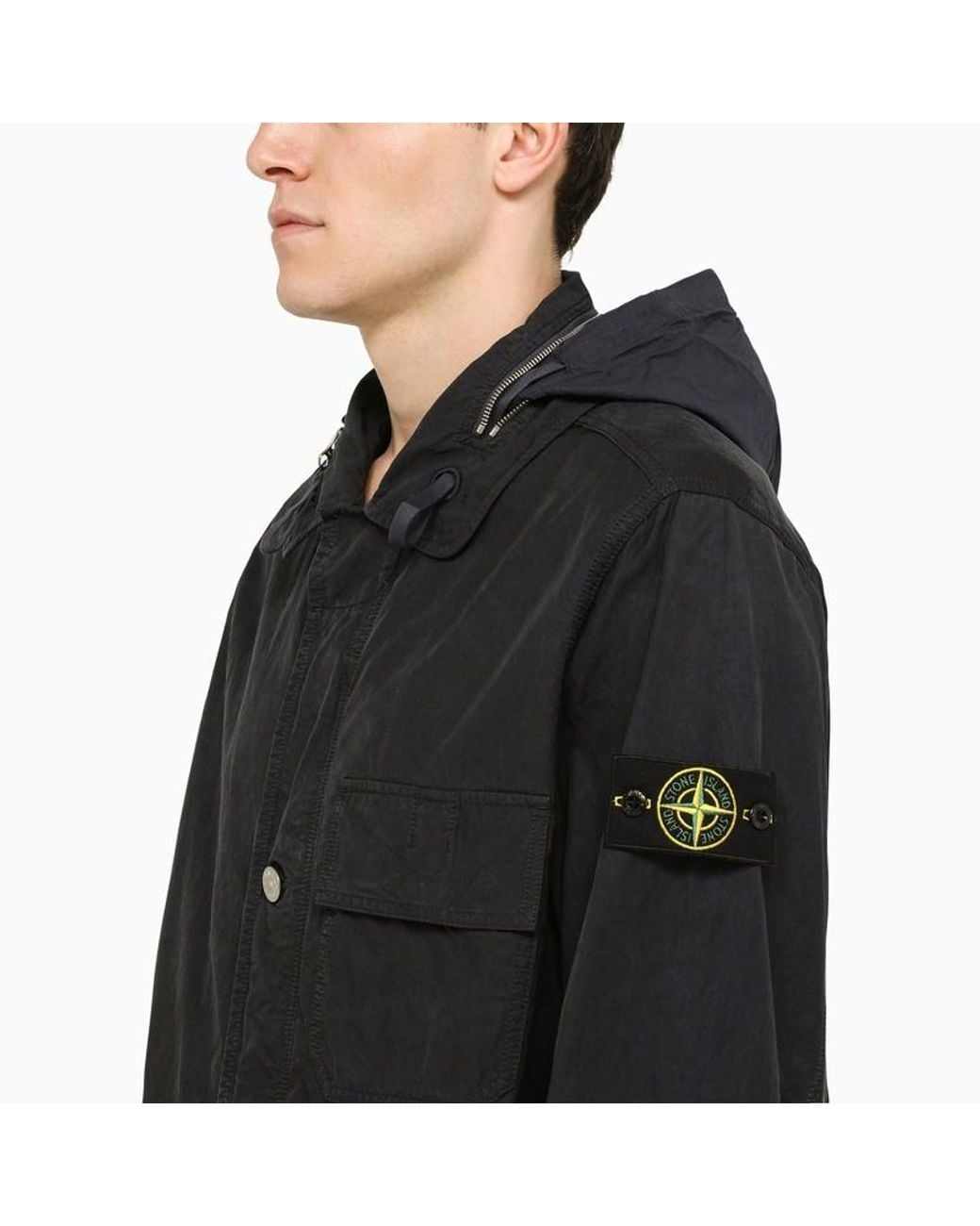 Stone Island Blue Compass-Patch Jacket for men