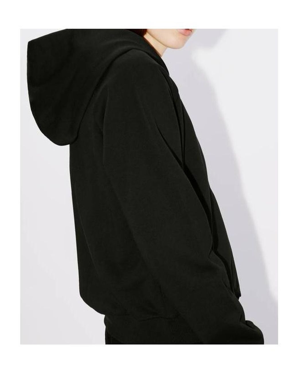 KENZO Black 'Boke Flower Crest' Hooded Embroidered Zip-Up Cardigan