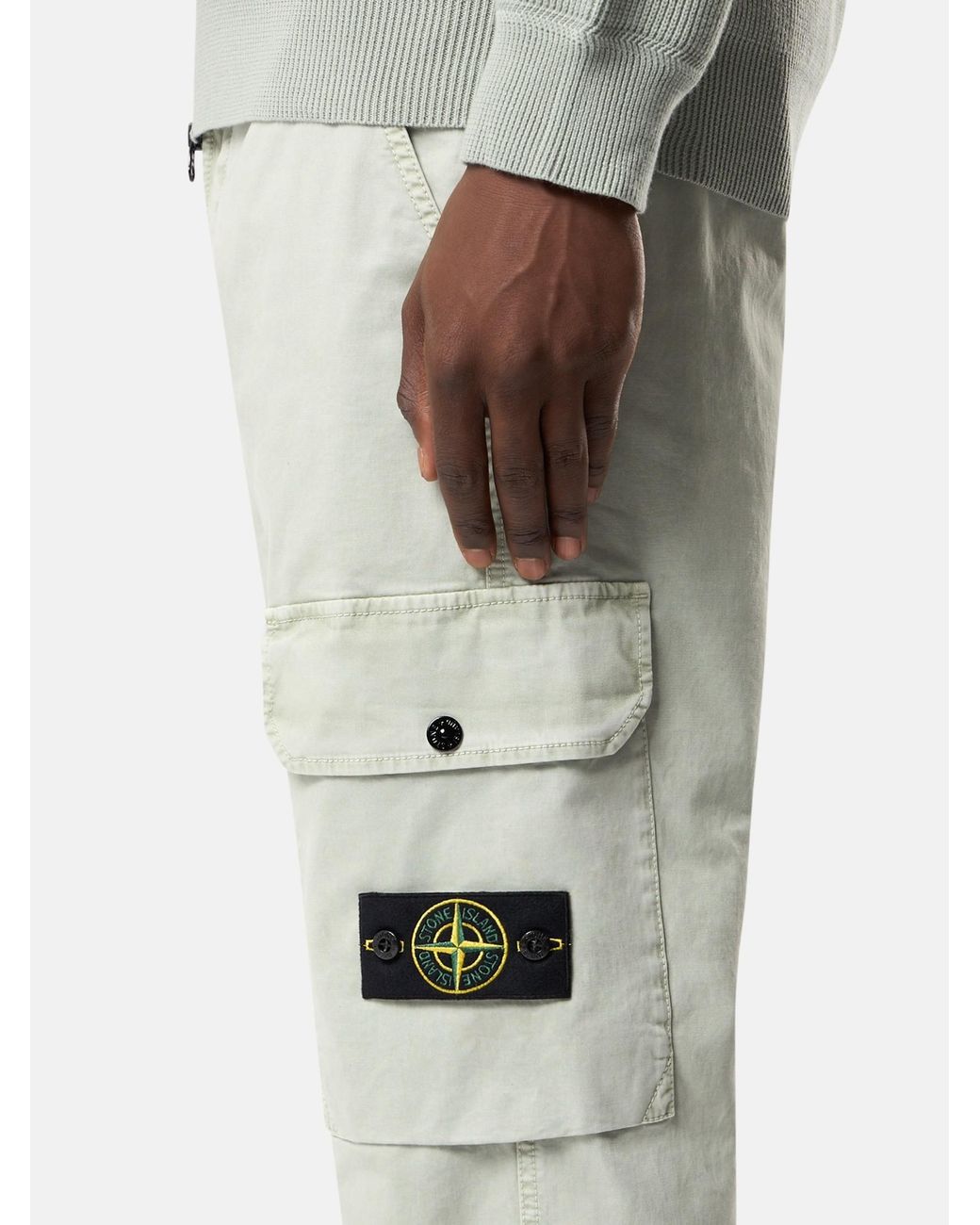 Stone Island Gray Regular Tapered Fit Cargo Pants for men