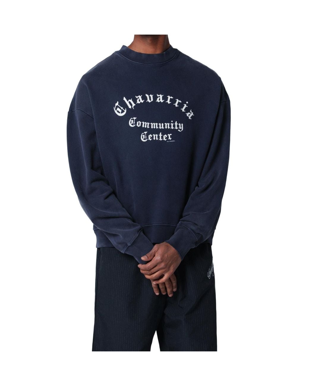 Willy Chavarria Blue Crew Neck Sweatshirt for men
