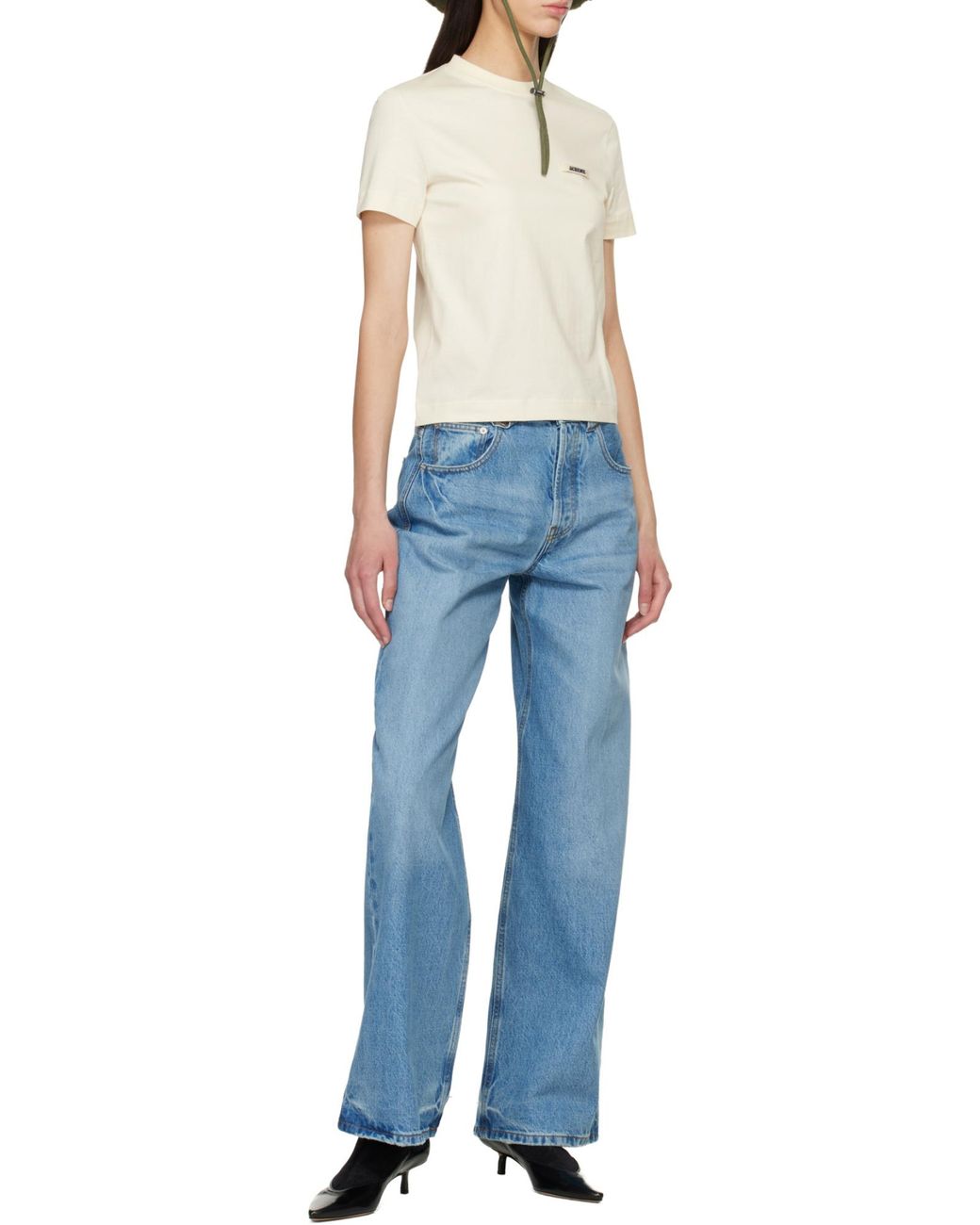 Jacquemus White Logo Patch Cotton T-Shirt