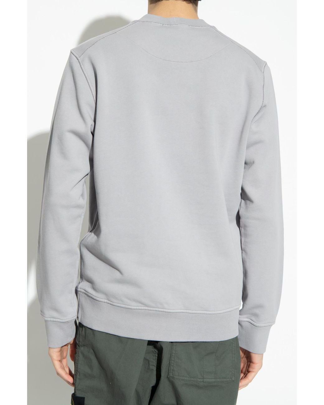 Stone Island Gray Jersey Cotton Sweatshirt for men