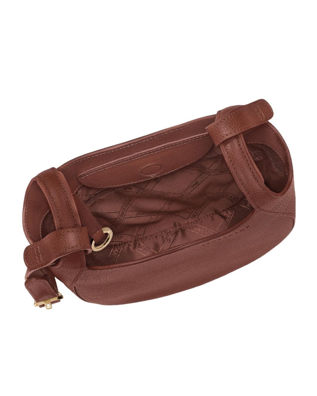 Longchamp Red Small Le Foulonné Grained-Leather Crossbody Bag