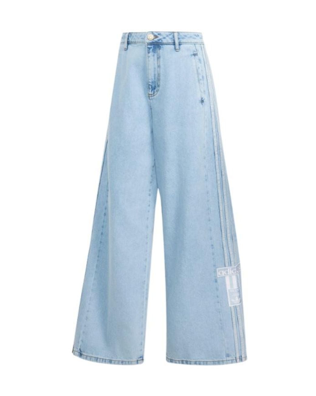 Adidas Originals Blue Side Stripe Wide-Leg Jeans