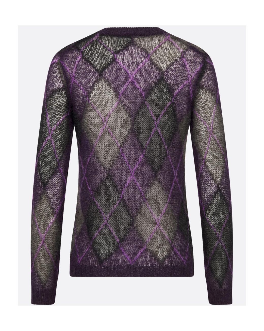 Dior Blue Christian Argyle Knit Crewneck Jumper