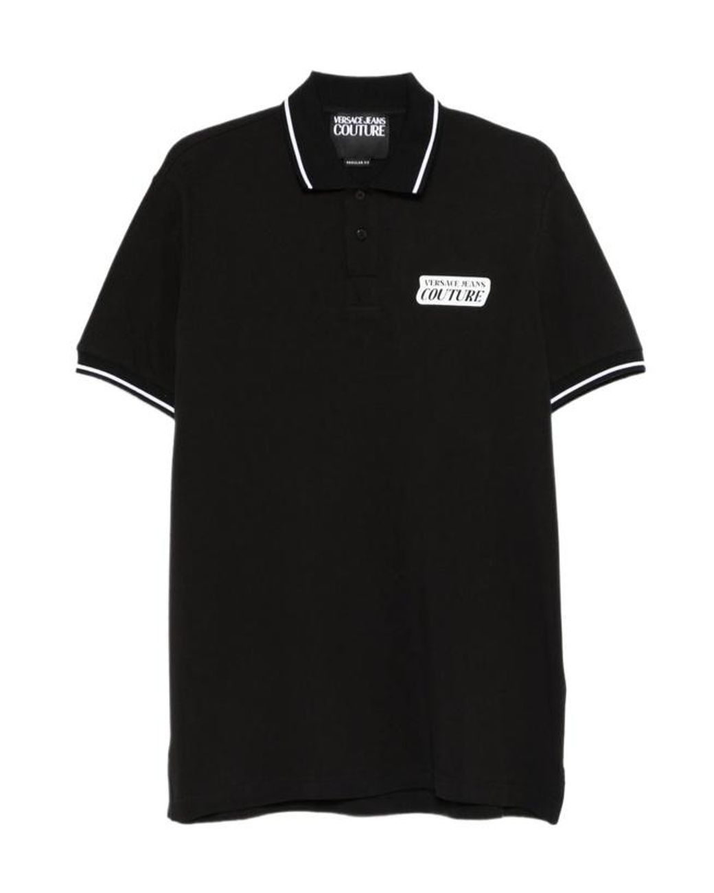 Versace Black Logo-Detail Polo Shirt for men
