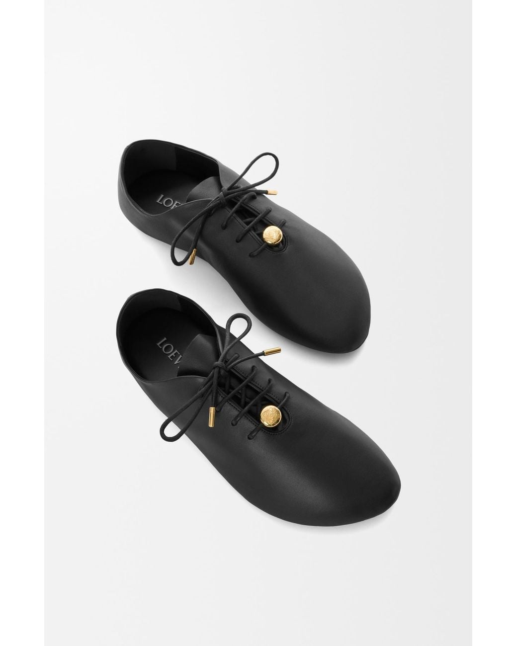 Loewe Black Pebble Soft Lace-Up Shoes