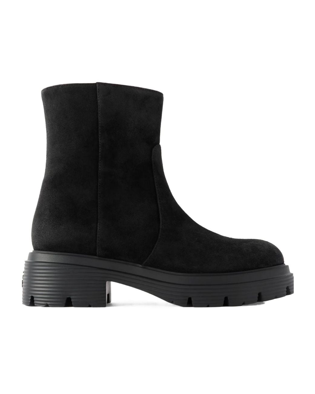 Stuart Weitzman Black Solid Color Suede Ankle Boots