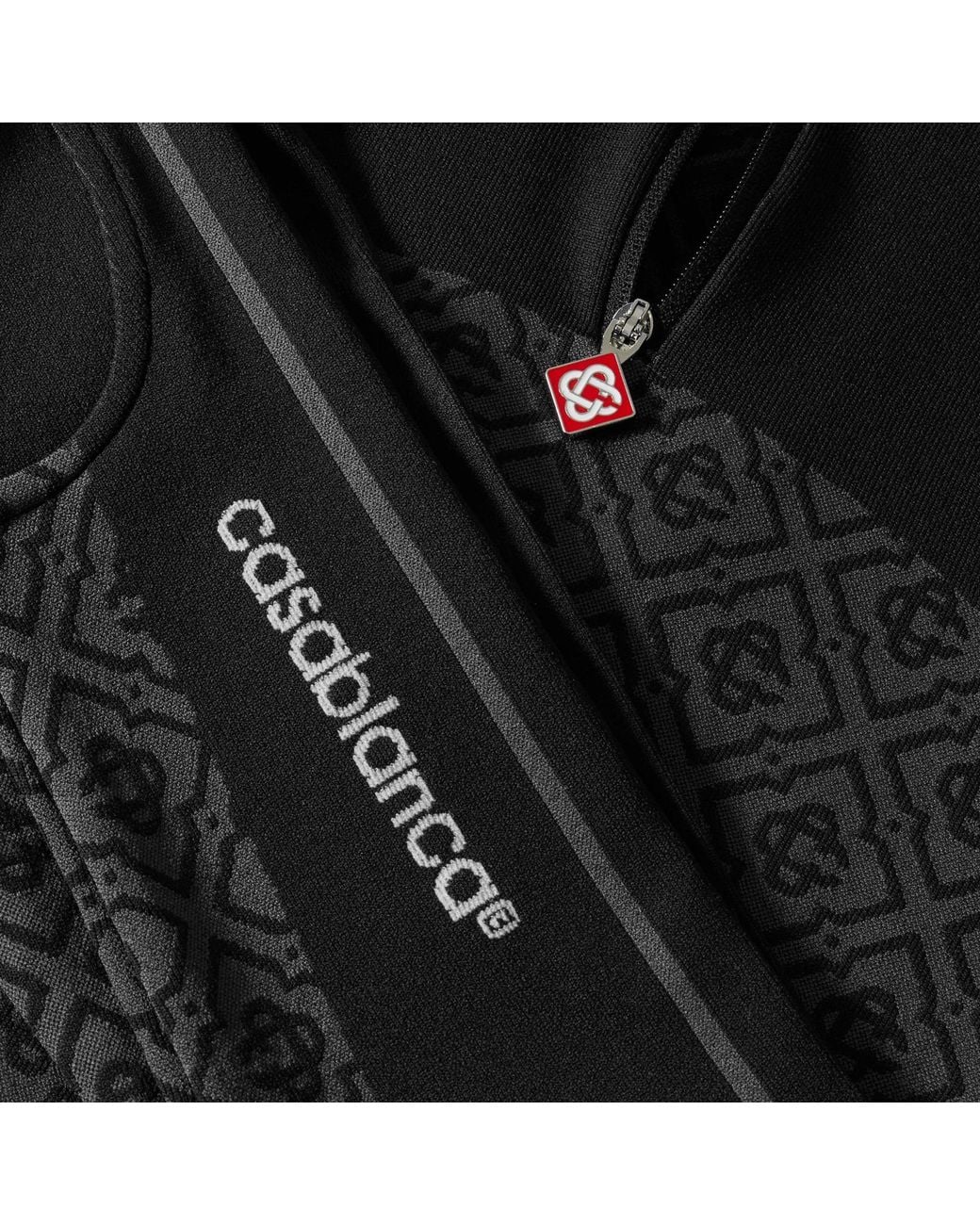 Casablanca Black Half-Zip Long-Sleeve T-Shirt