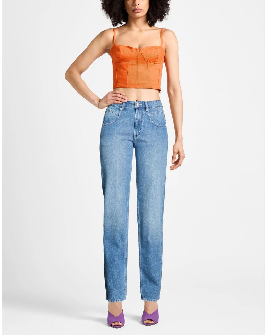 Isabel Marant Blue Minimalist Straight-Leg Jeans