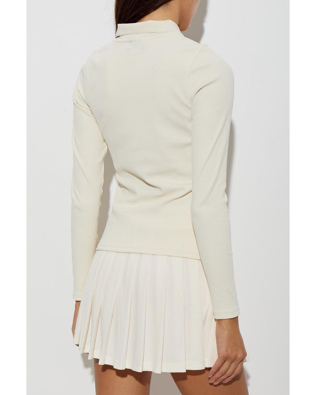 The Upside White Cruz Long Sleeve Polo Top