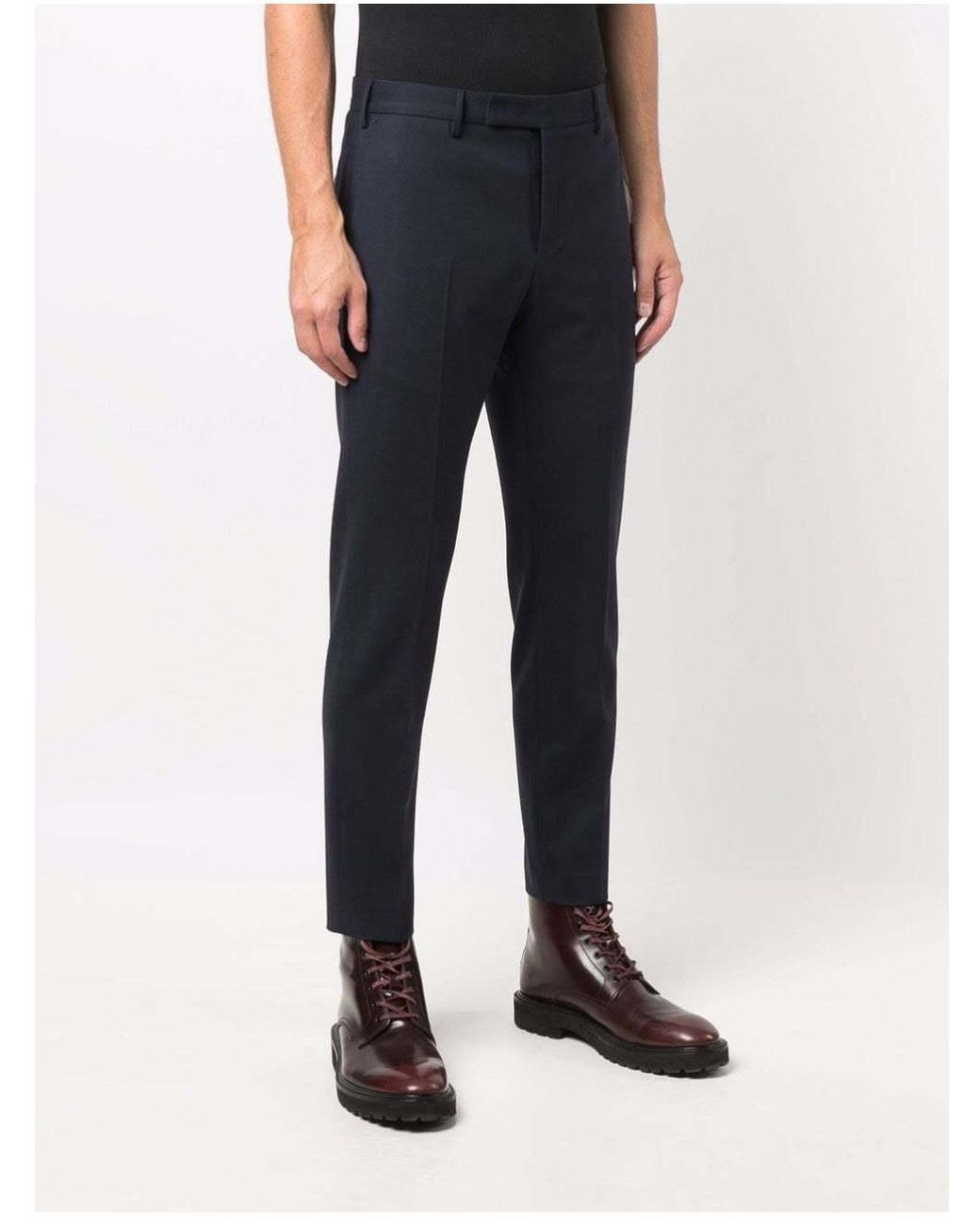 PT01 Blue Pt Torino Dieci Virgin Wool Trousers for men