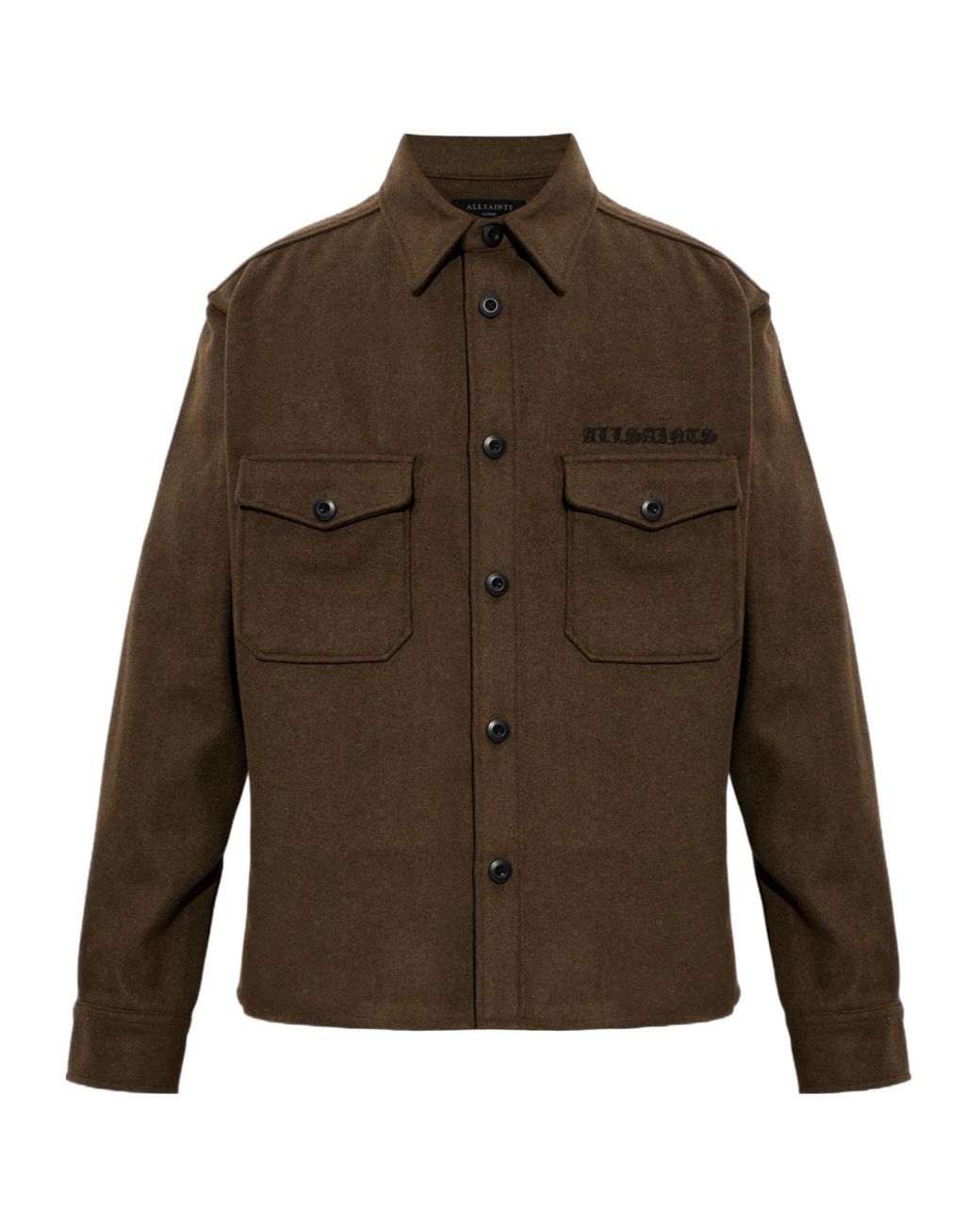 AllSaints Green Palermo Utility Overshirt for men