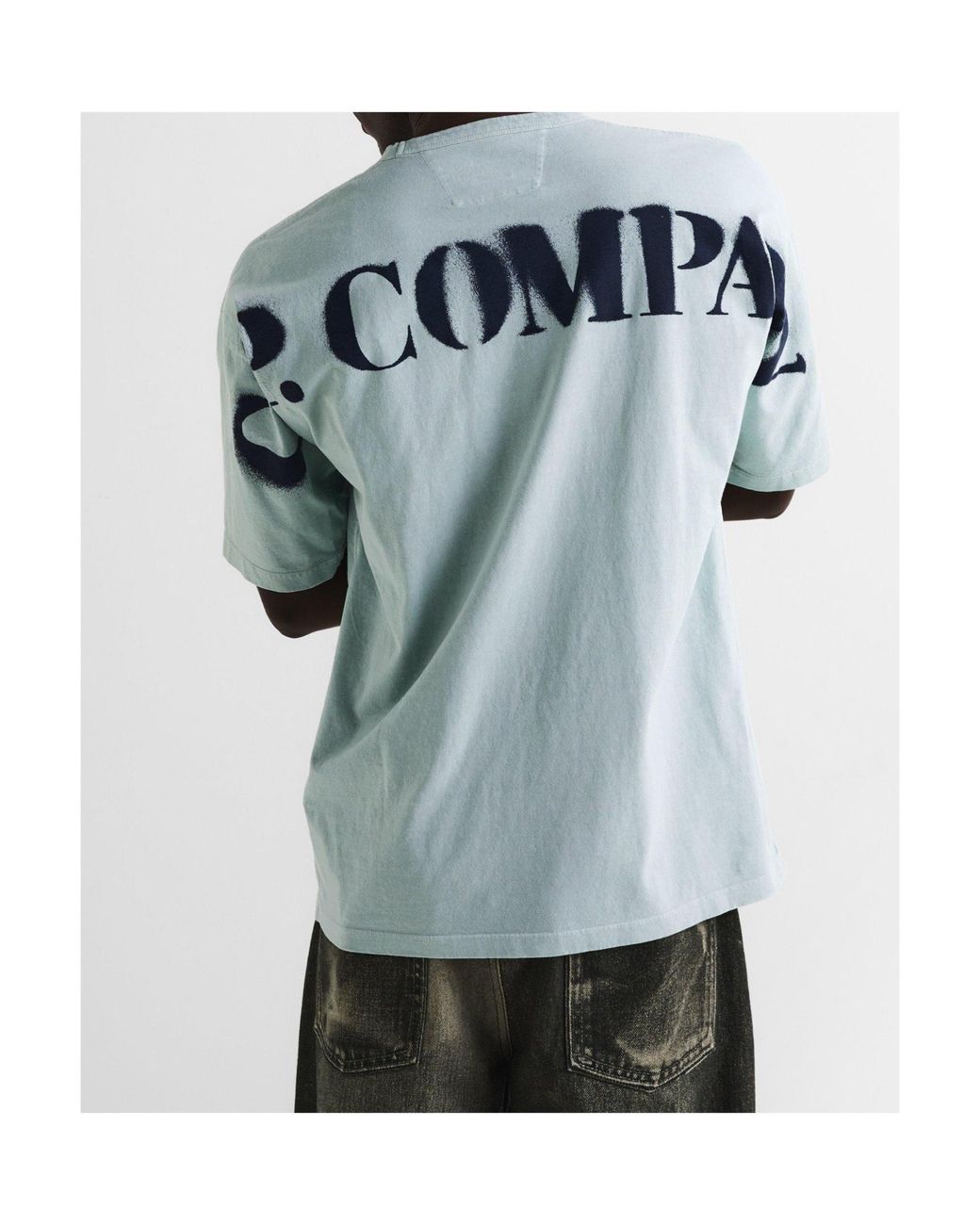 C P Company Blue Logo Crew Neck T-Shirt for men