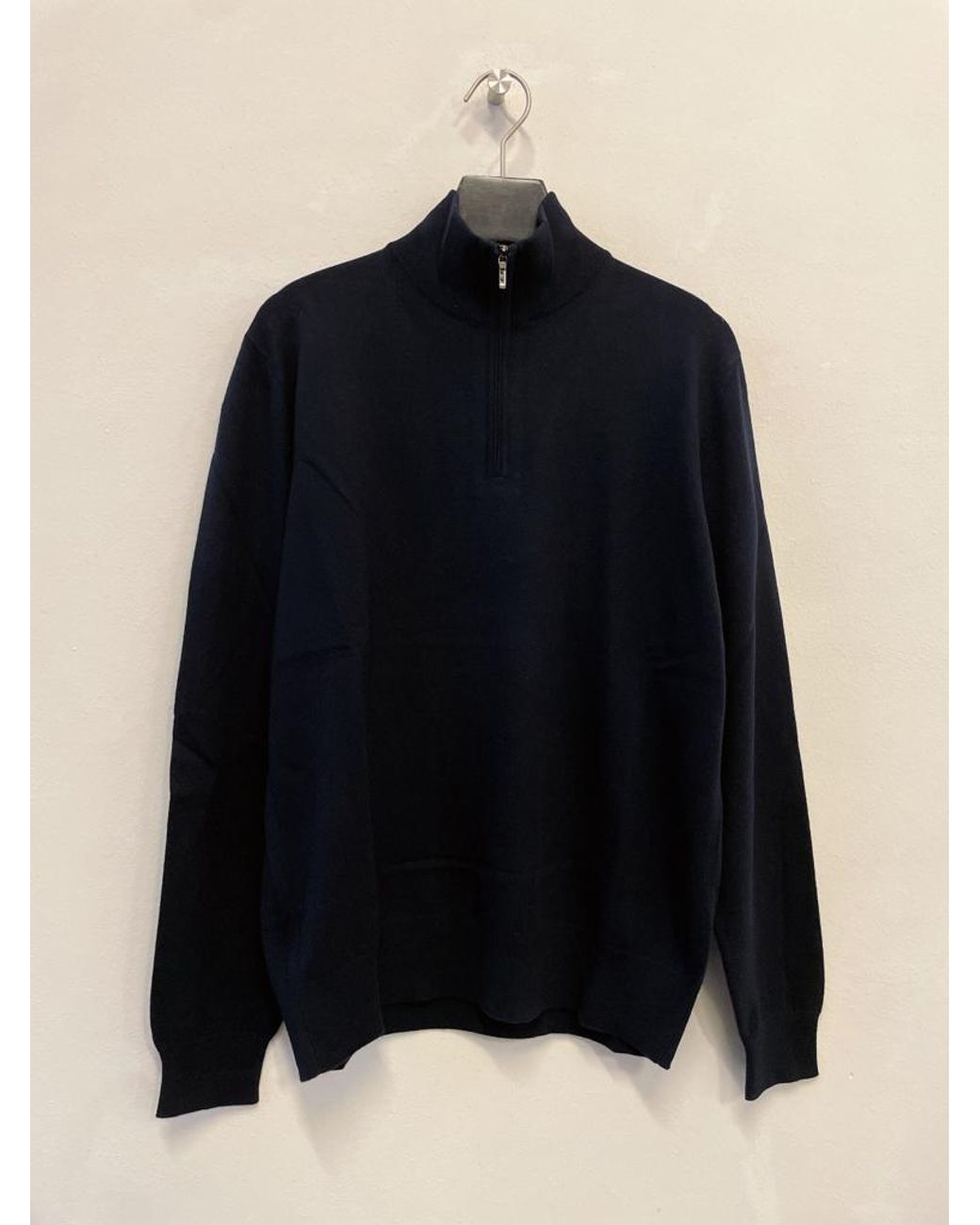 Loro Piana Blue High-Necked Long-Sleeved Sweater for men