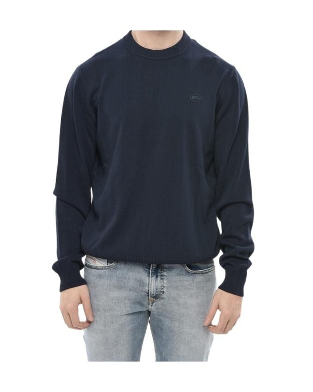 DIESEL Blue Crew Neck Sweatshirt for men