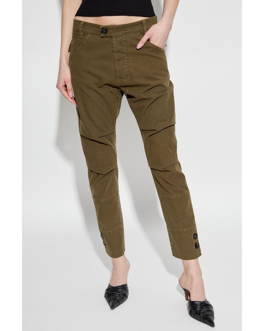 DSquared² Green Tapered Leg Trousers