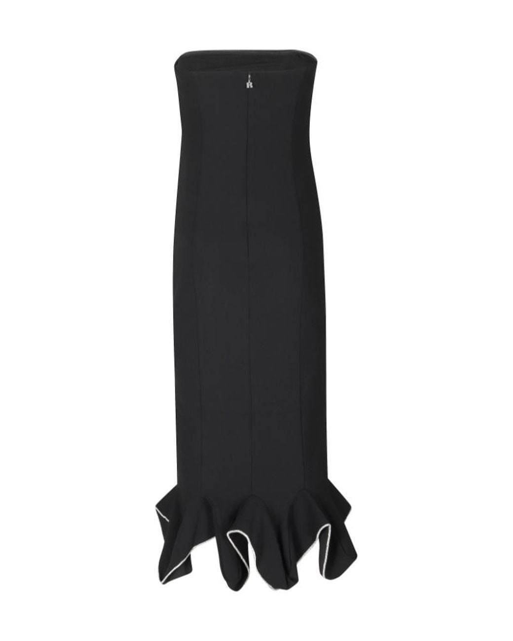 ROTATE BIRGER CHRISTENSEN Black Midi Ruffled Dress