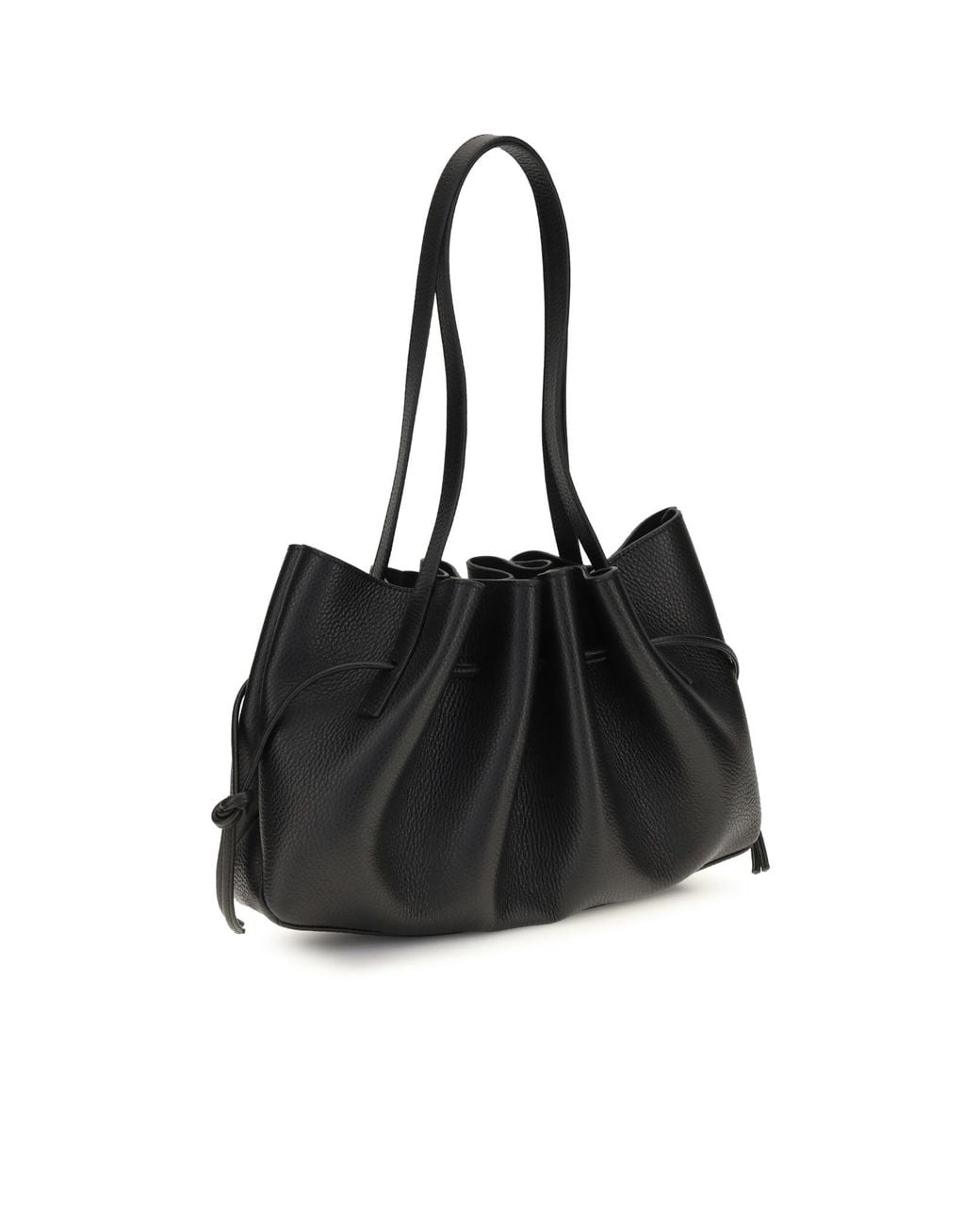 Yuzefi Black Drawstring Shoulder Bag