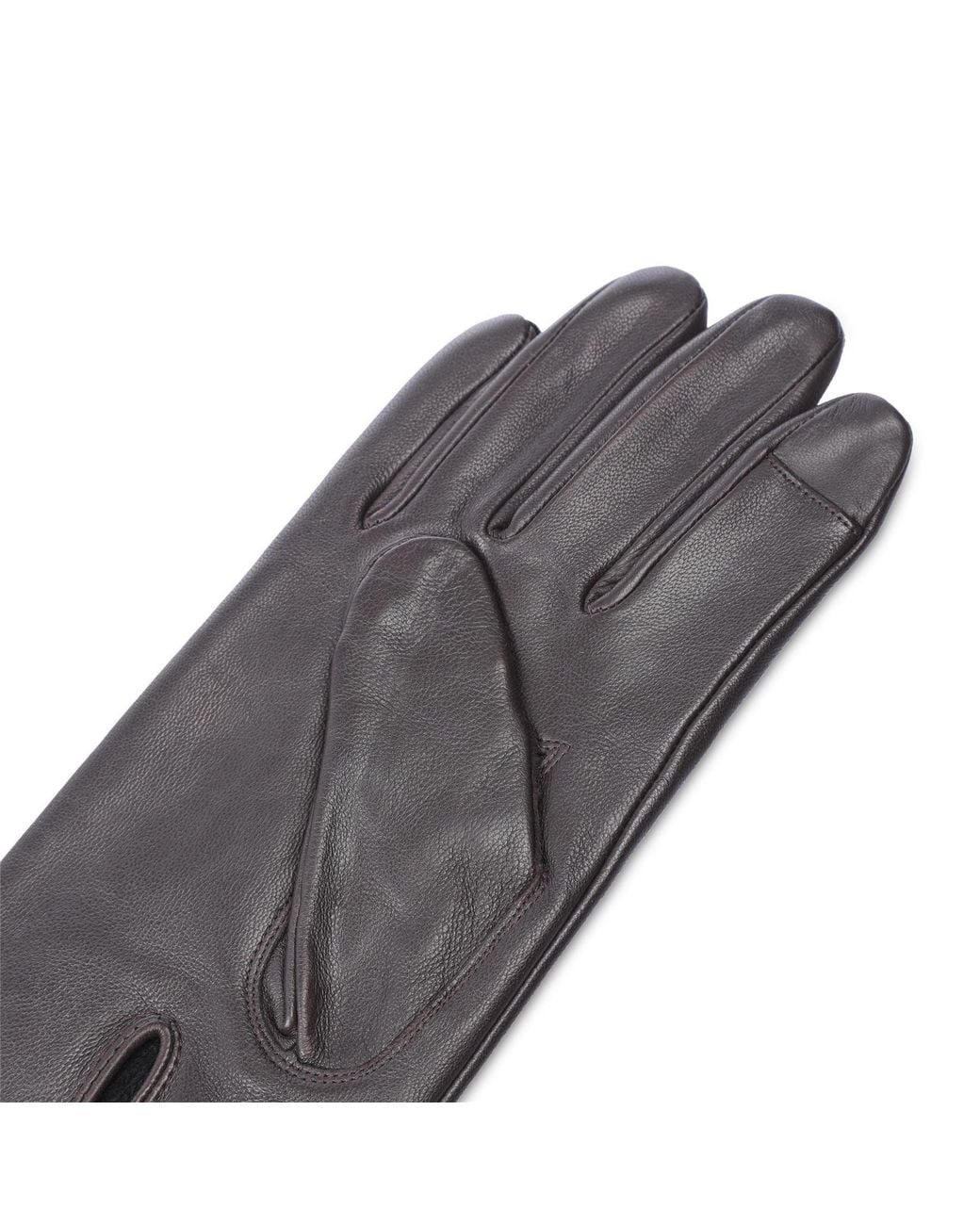Boss Gray Gioli Leather Gloves for men