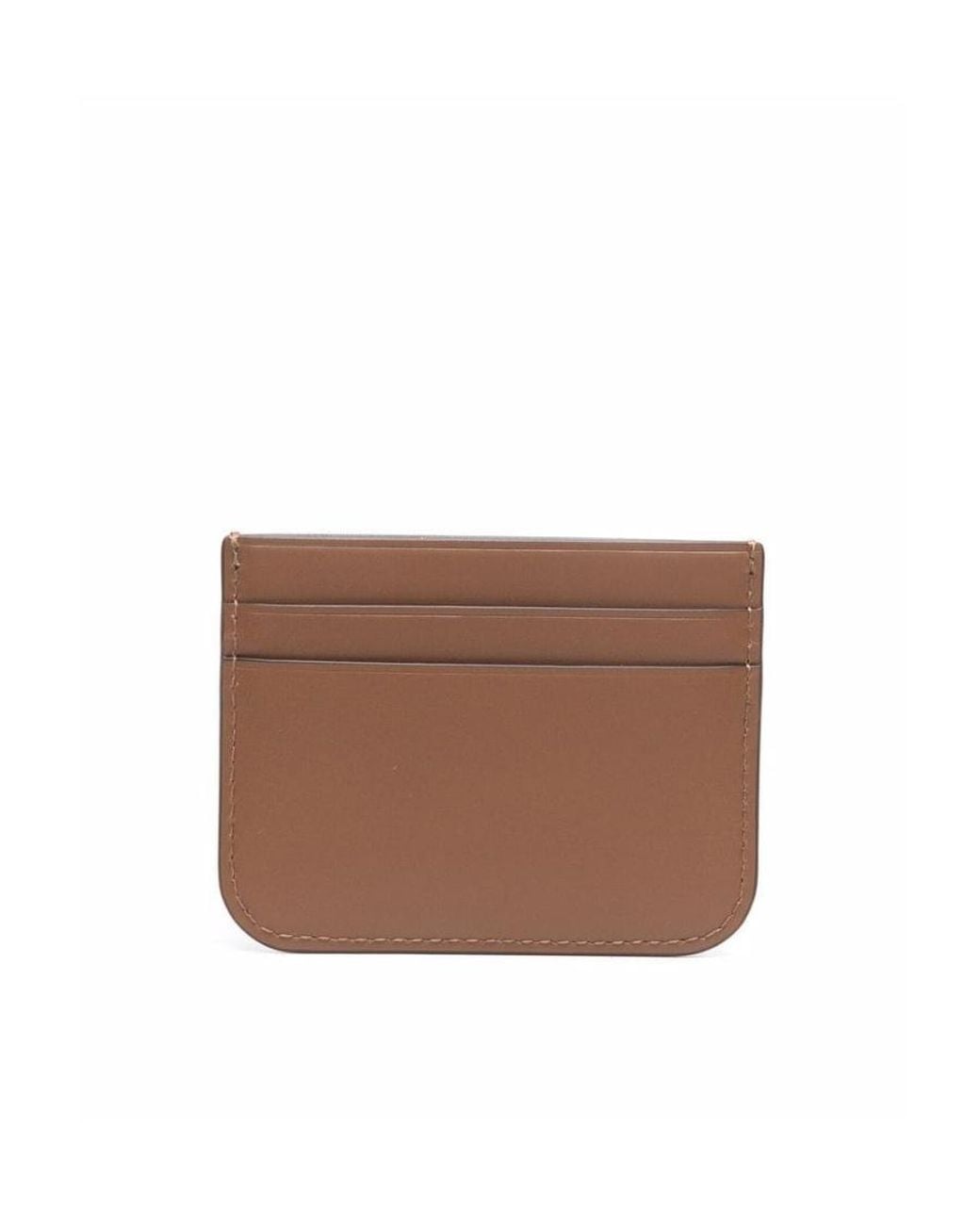 Tory Burch Brown Eleanor Logo-Plaque Cardholder