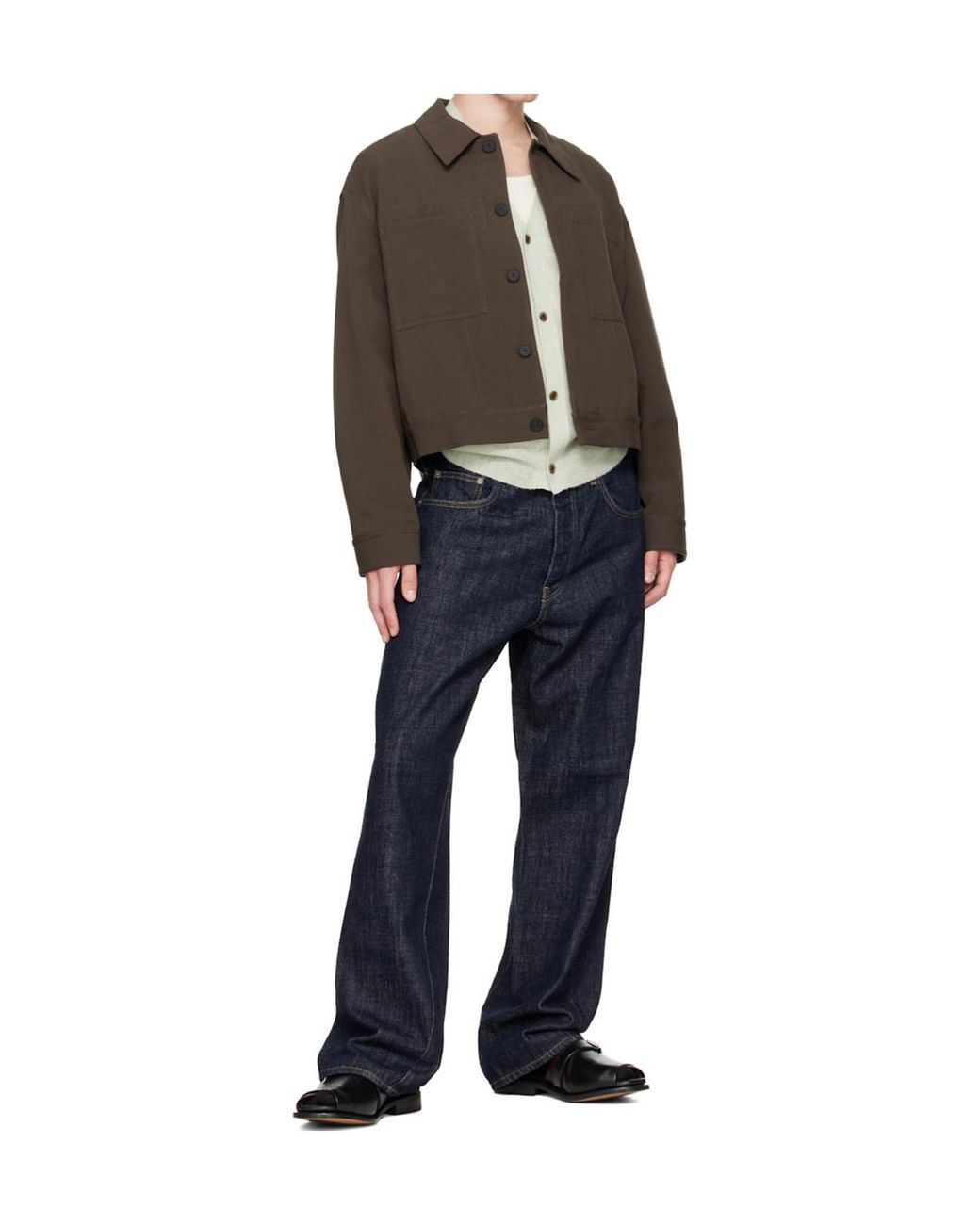 sunflower Blue Wide Twist Belt Loop Jeans for men