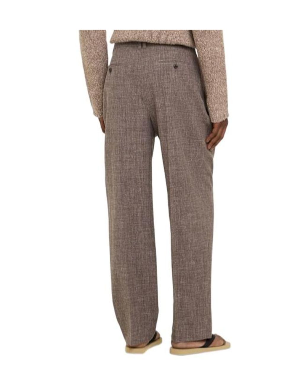 The Row Gray Silk Linen Pants for men