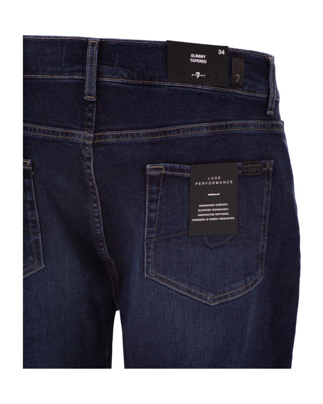 7 For All Mankind Blue Slimmy Tapered Jeans for men