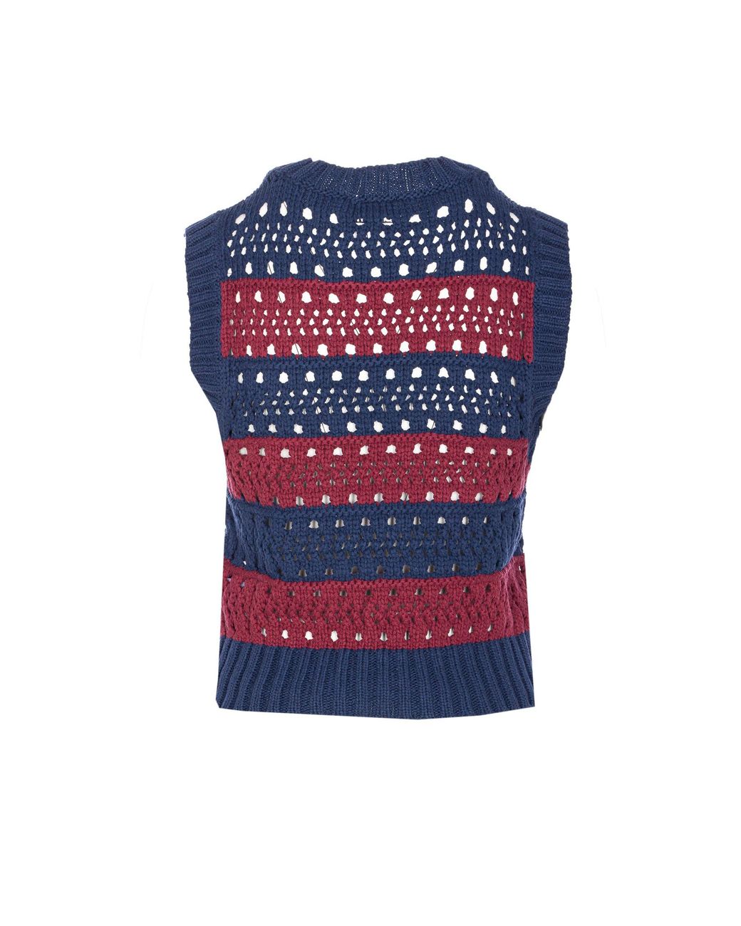 Ganni Blue Striped Knitted Vest