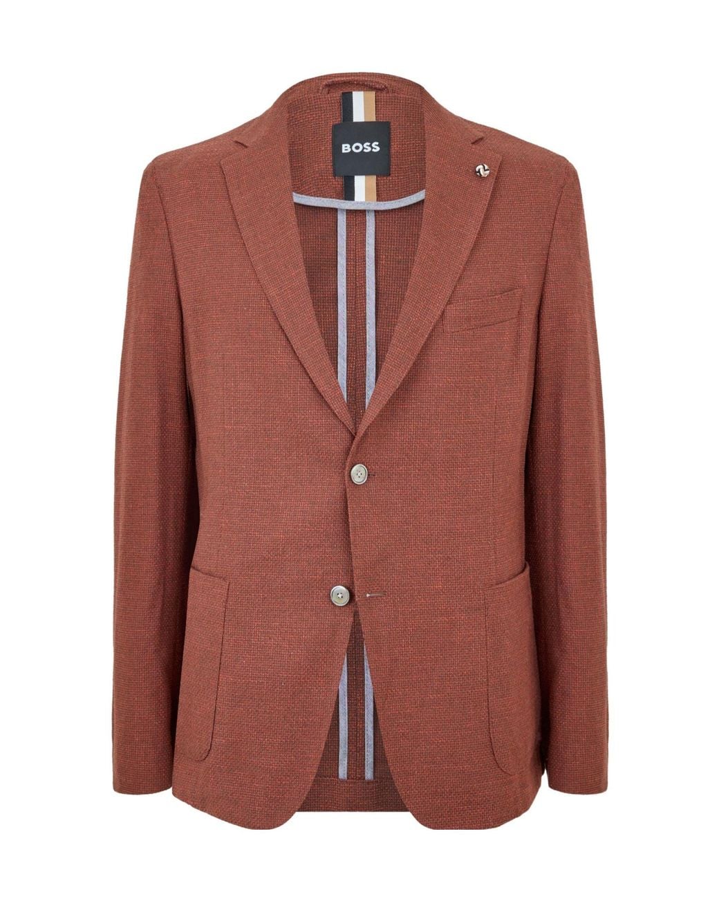 Boss Brown Minimalist Blazer for men
