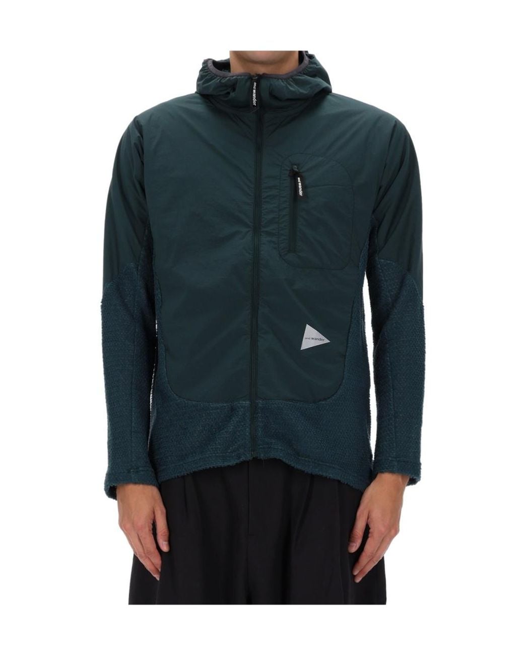 And Wander Blue Alpha Direct Hooded Casual Jacket for men